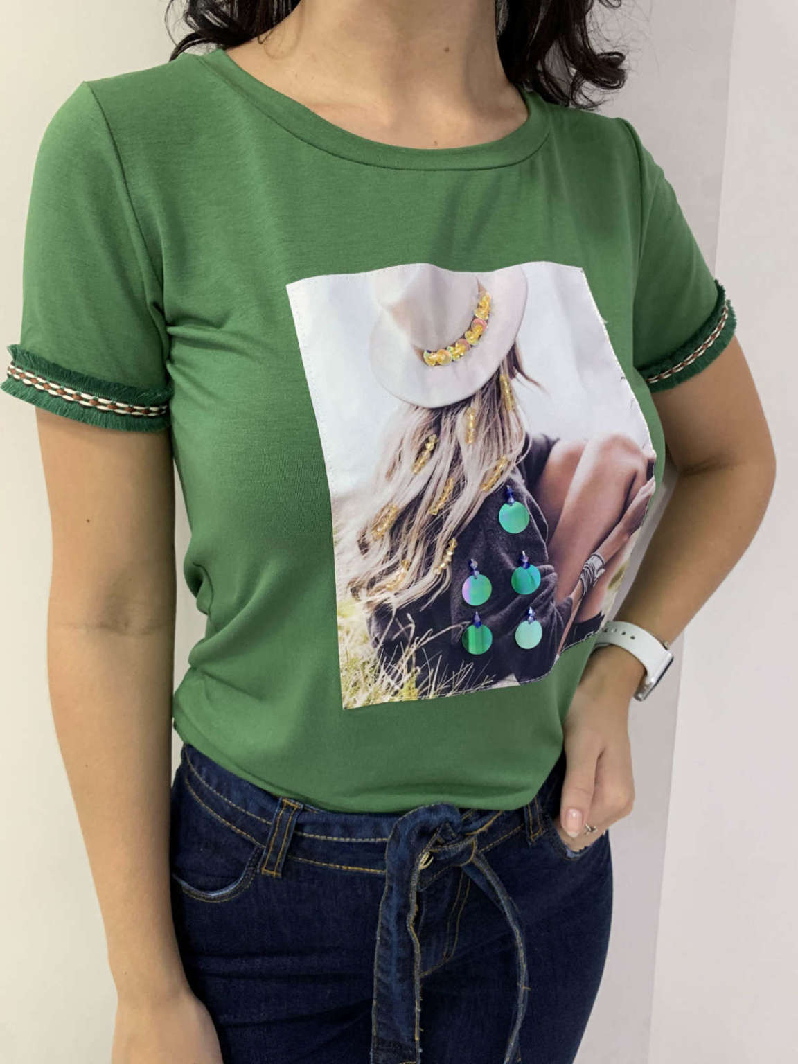 lavinnystore t shirt manguinha mulher pedrarias verde bandeira 3