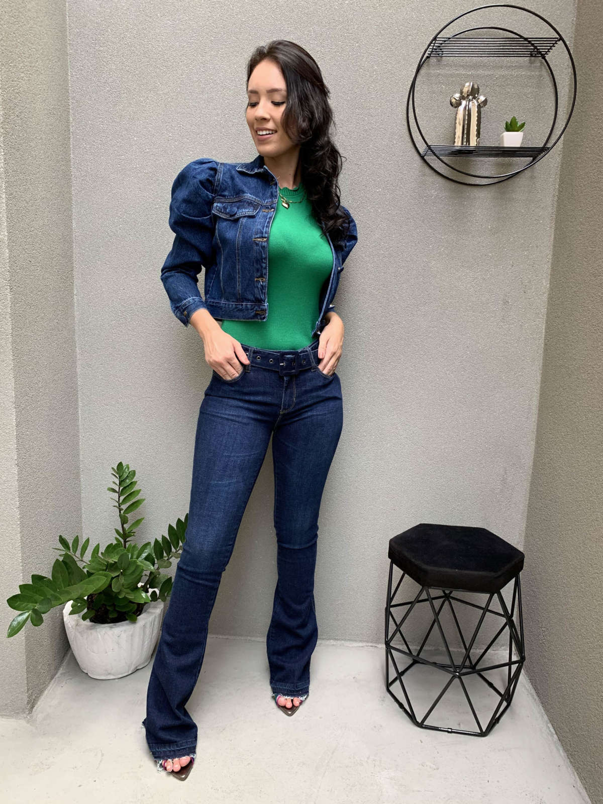 jaqueta jeans rosa cha