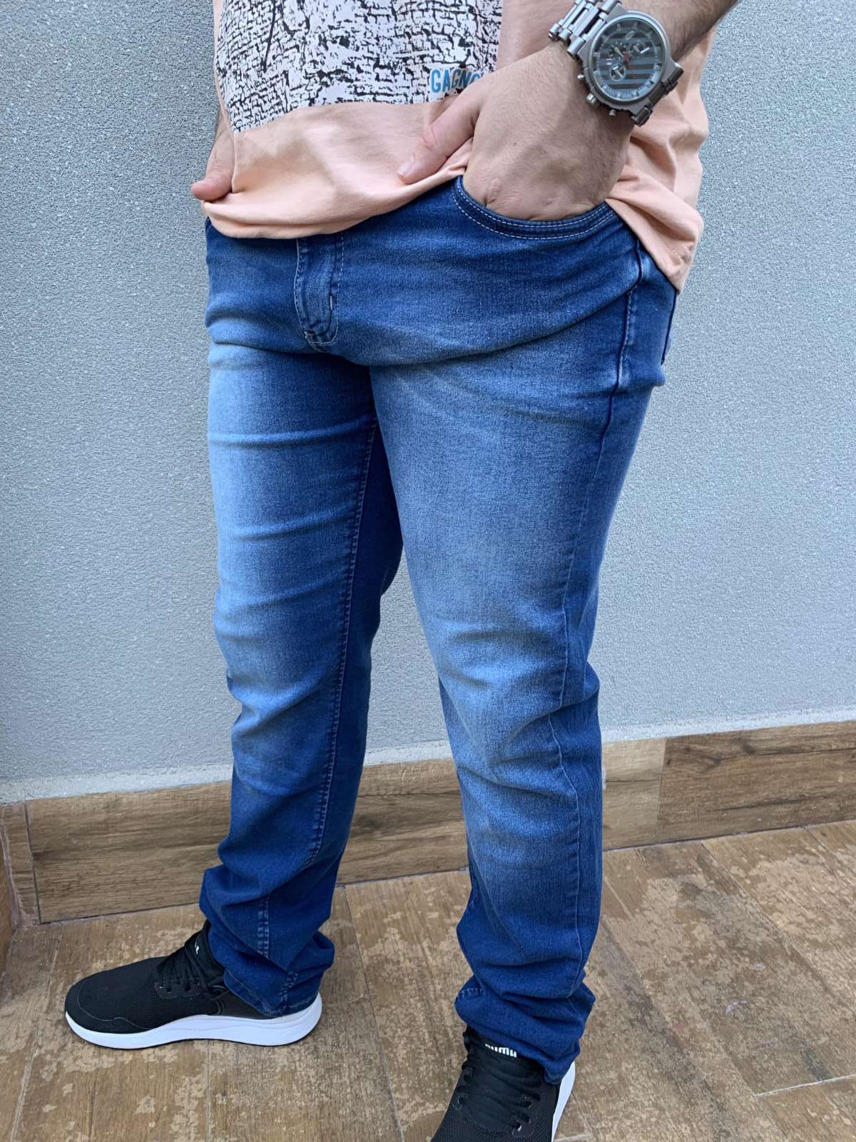 calça masculina jeans tradicional