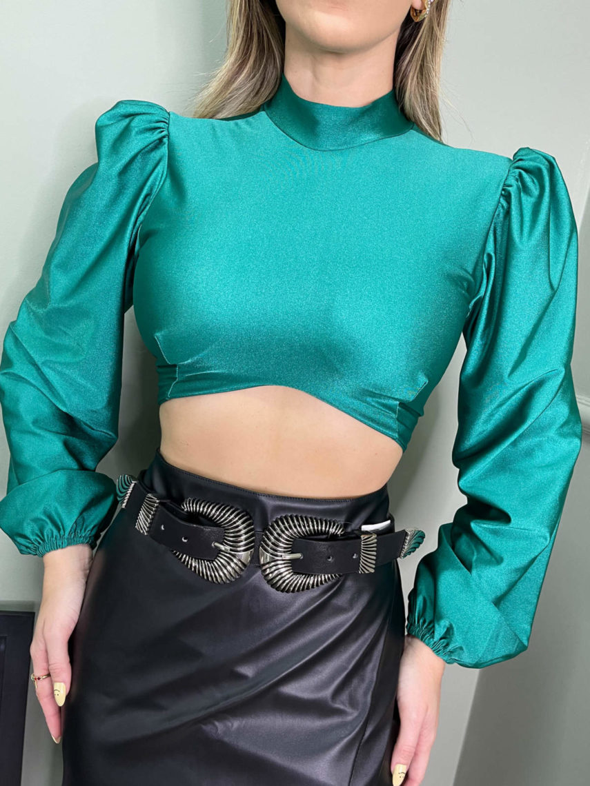 lavinnystore cropped corselete ciganinha manga ampla babados verde lima 3