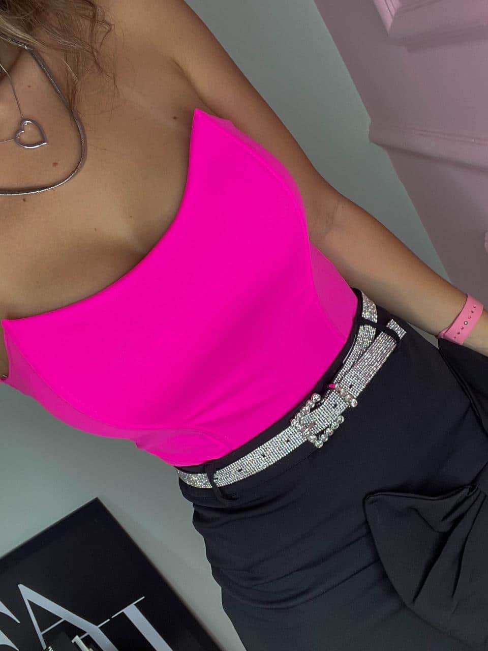 Body susy tomara que caia corselet rosa neon – Lavinny Store