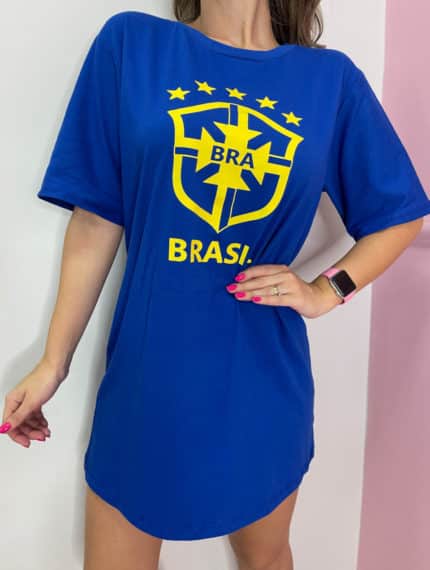 lavinnystore vestido blusao manguinha escudo brasil azul 1