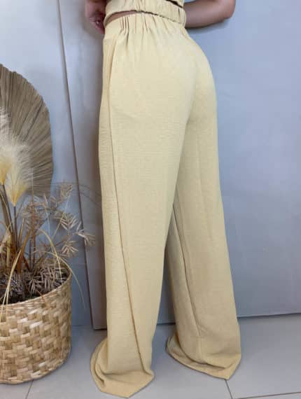 Conjunto cropped alcinha e calça pantalona vazada laranja – Lavinny Store