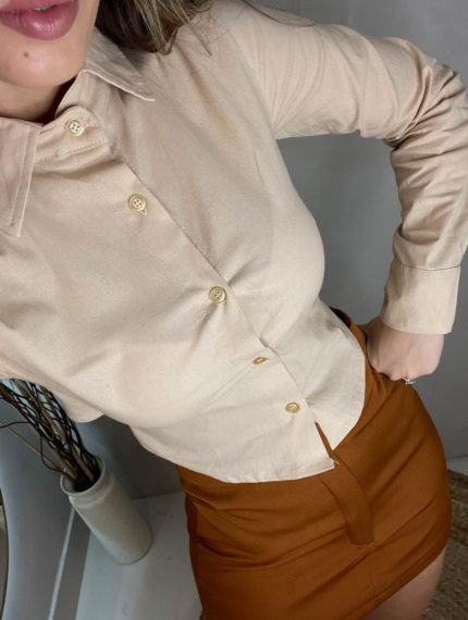 lavinnystore cropped camisa assimetrica manga longa amarracao nude 6