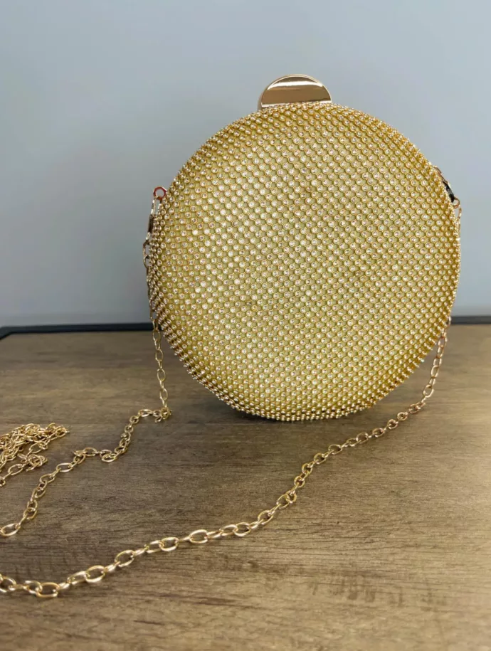 Bolsa pequena retangular pedrarias alça corrente preta - Lavinny Store